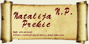 Natalija Prekić vizit kartica